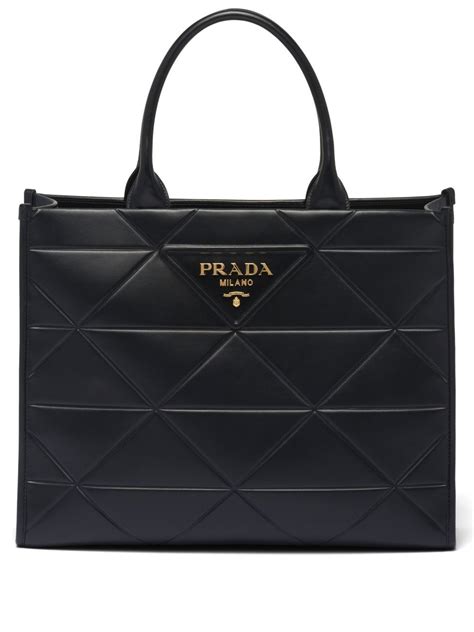 prada large black grainy leather tote|prada leather tote handbag black.